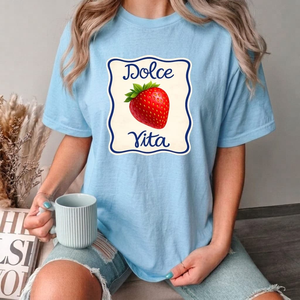 T shirt Dolce Vita Morango Camiseta Feminina 100% Algodão Conforto estilosa verão Entrega Imediata