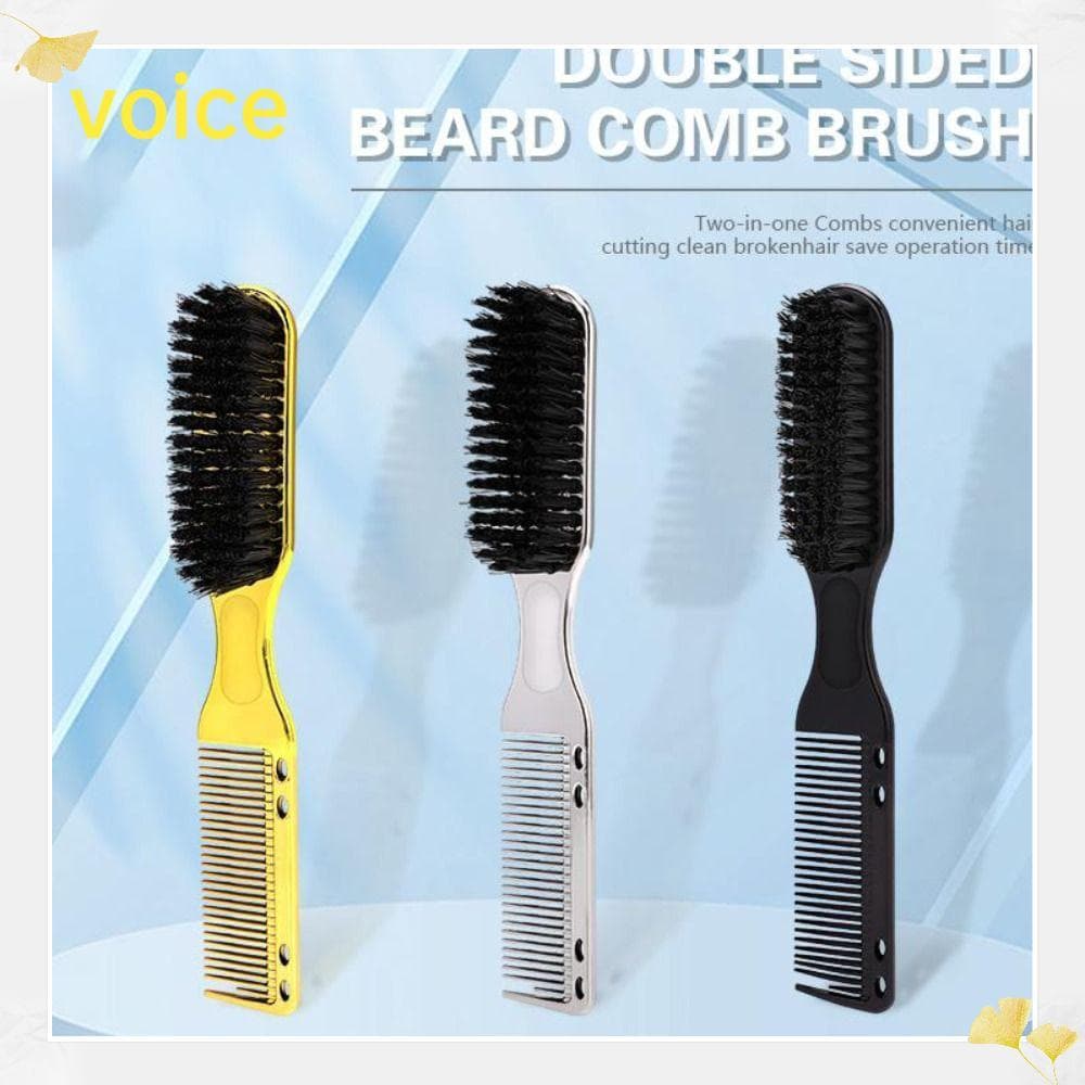 Escova De Estilo De Barba VOICE , Pente Masculino De Cabeça Dupla Conveniente , Multifuncional