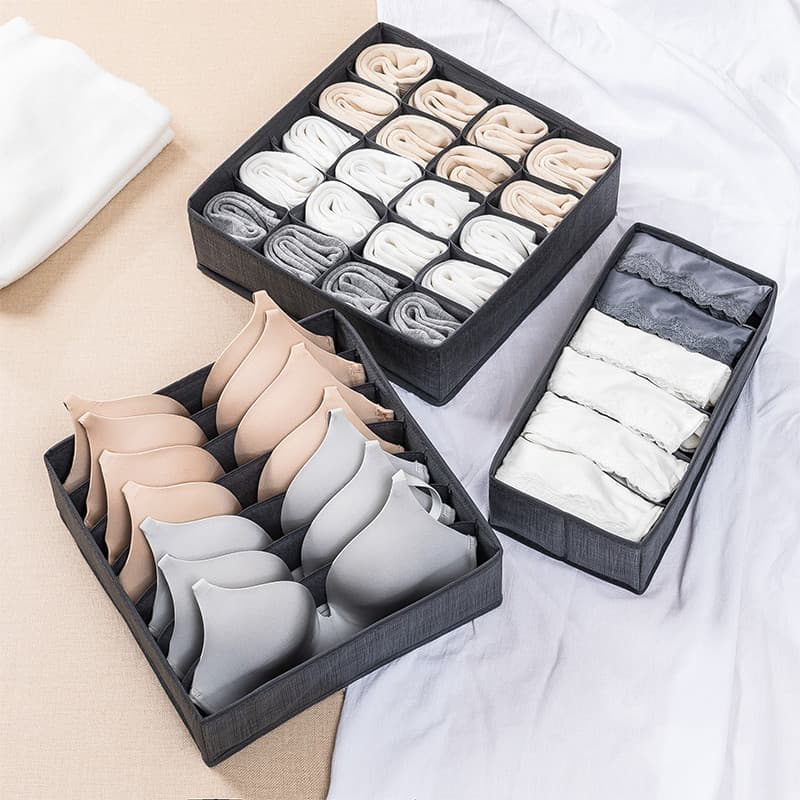Caixa de armazenamento de roupa interior gaveta sutiã compartimento de armazenamento ferramenta útil guarda-roupa tecido