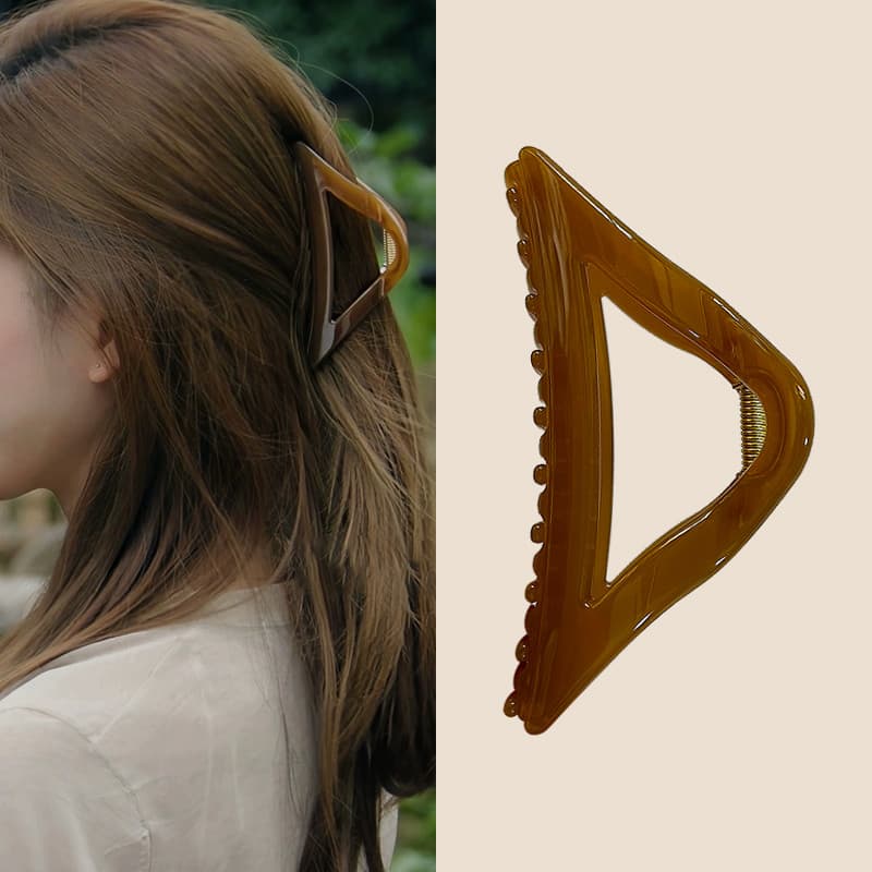 Zhao Lusi Xu Me Deslumbrante Mesmo Estilo Triângulo Grab Clip Grande Volume de Cabelo Placa Grande Grampo de Cabelo Tuba