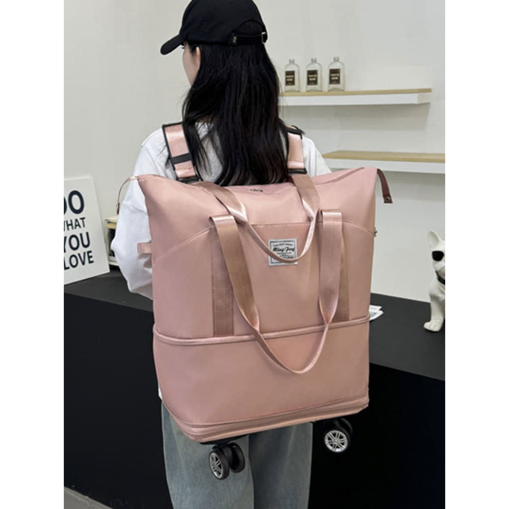 Bolsa de bagagem dobrável com roda Universal, bolsa de viagem de curta distância, bolsa de bagagem de mão feminina de gr