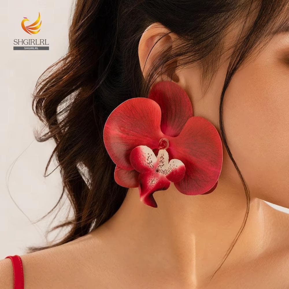 Brincos De Flores SHGIRLRL , Festa Femininos De Orquídea Borboleta Rosa , Joias De Jantar Exclusivas