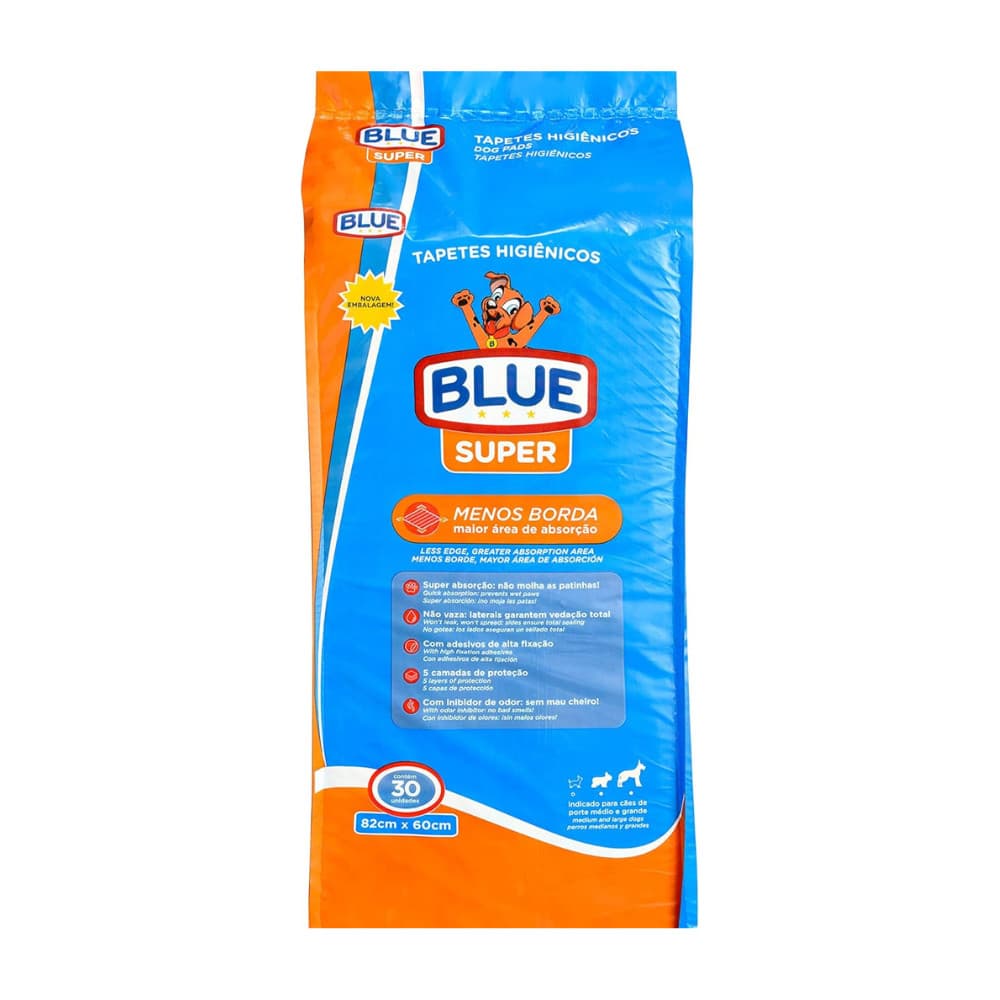 Tapete Higiênico Blue Super c/30 - 82cm X 60cm