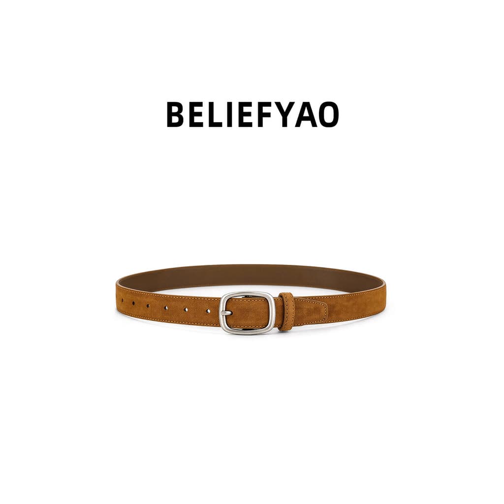cinto masculino couro cinto masculino couro legítimo cinto country masculino BELIEFYAO Original Camurça Marrom de