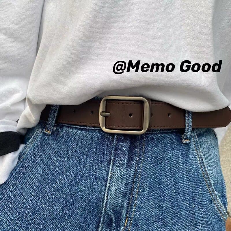 cinto masculino cowboy cinto masculino couro Versão coreana masculina ins na moda jovem Retro pino fivela cinto
