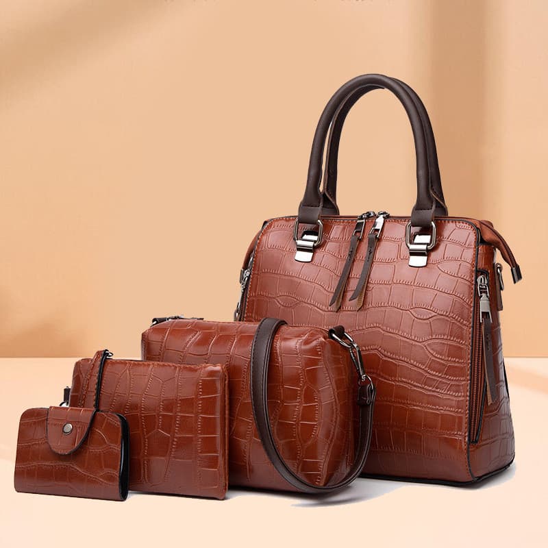Saco macio feminino padrão de crocodilo criança-mãe portátil de um ombro Diagonal couro clássico padrão Animal resistent