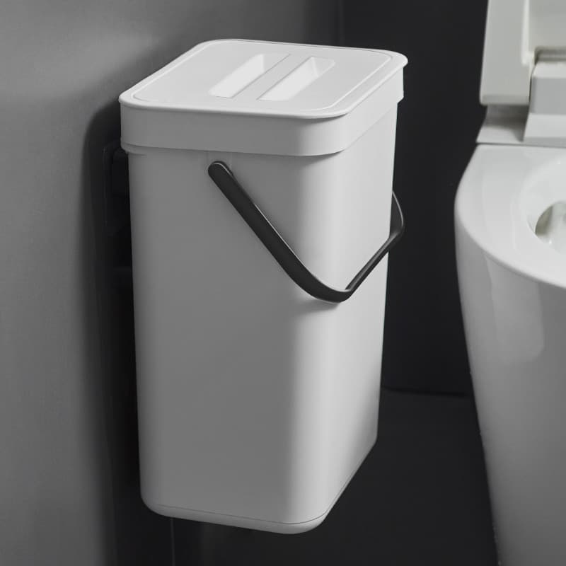 Lixeira de parede, vaso sanitário doméstico com tampa, desodorante, fenda estreita com tampa, fenda, cesta de papel higi