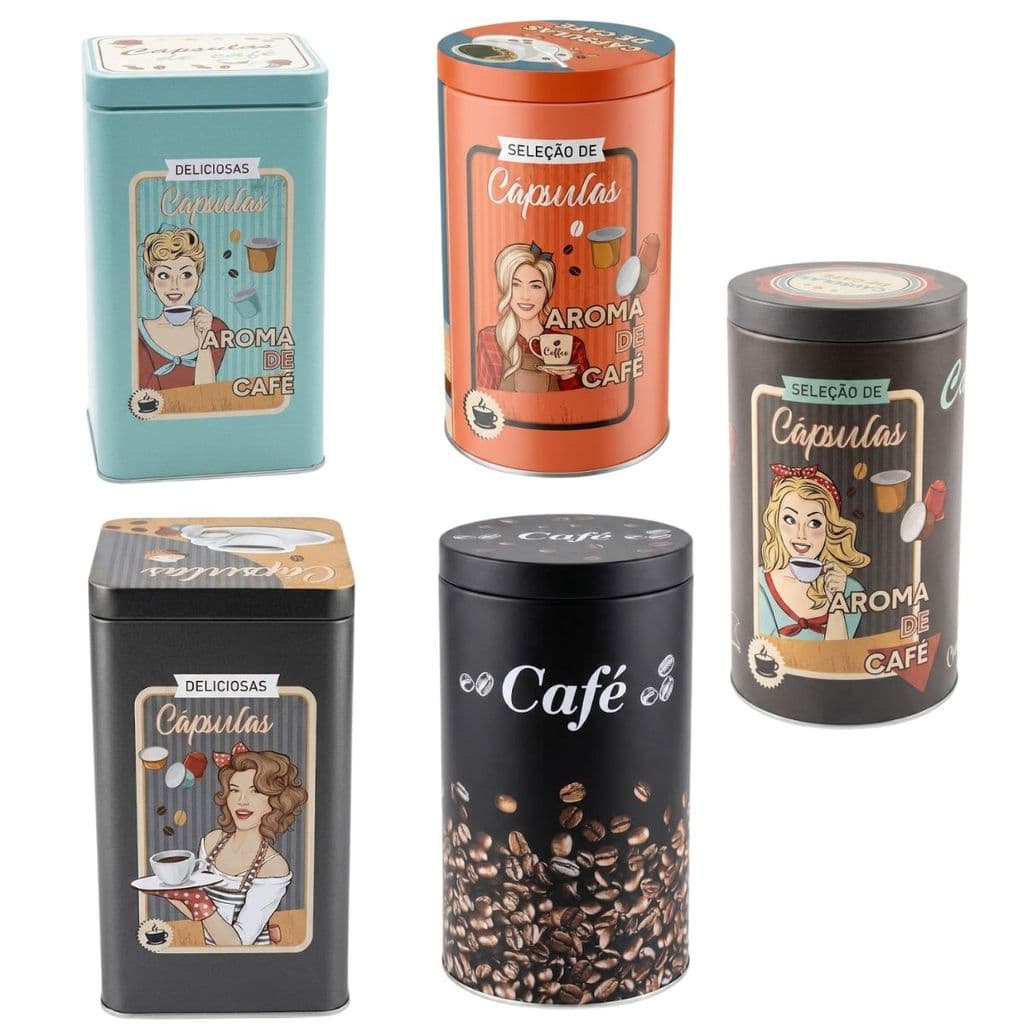Porta Mantimentos E Cápsulas De Metal Organizador Moderno