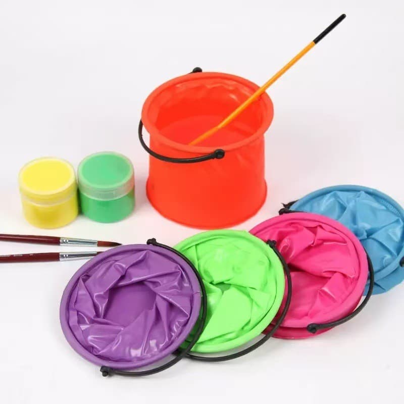 Balde portátil dobrável para crianças, multifuncional, portátil, pesca ao ar livre, pesca, arte, pintura, caneta, balde