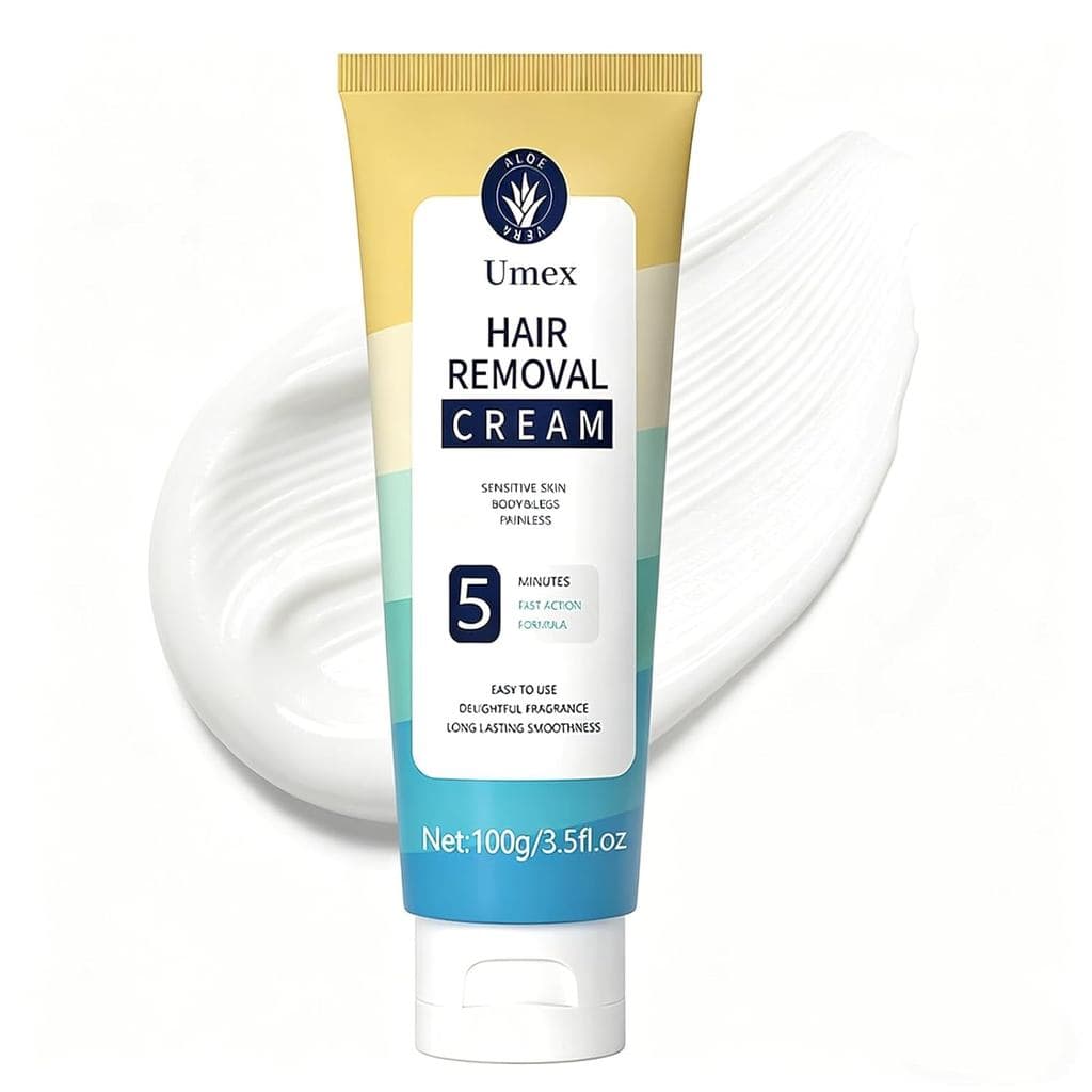 Creme Depilatório Umex para Homens e Mulheres – Fórmula para Pele Sensível com Extrato de Aloe Vera e Alcaçuz, Acalma a