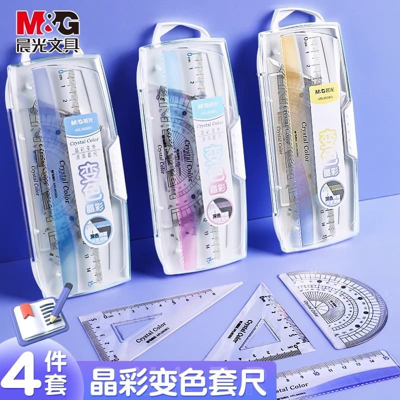 Chenguang Chenguang Régua de cor de cristal que muda de cor Estudante 15 cm Exame transferidor de alto valor Dedicado Co