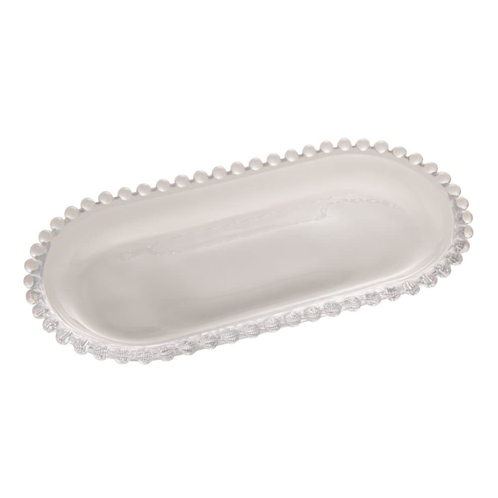Travessa Oval de Cristal Pearl 24cm x 12cm x 2cm - WOLFF