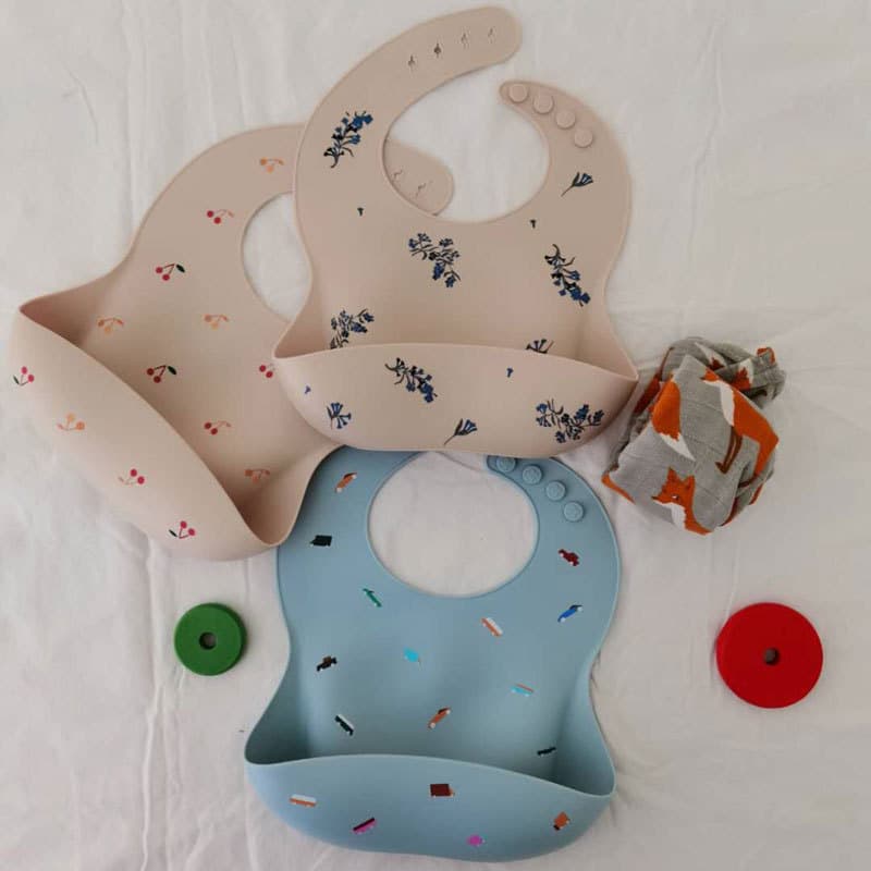 INS exportação dinamarca crianças à prova dwaterproof água Oilproof babador recém-nascido bebê Silicone arroz bolso comi