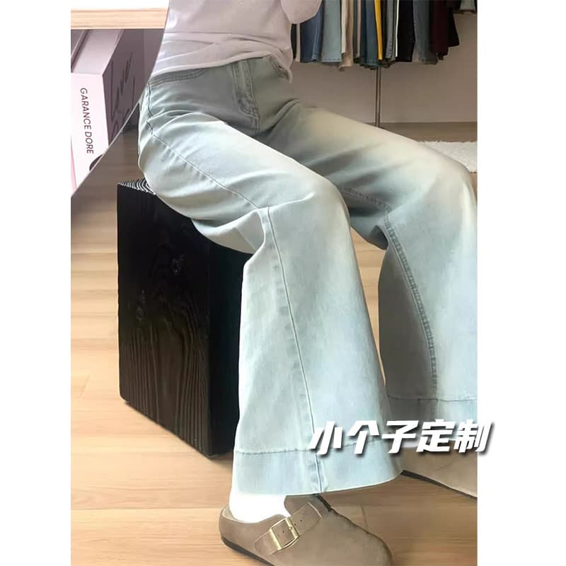 Calças curtas pequenas calças largas femininas cor clara Jeans feminino verão fino novo estilo ligeiramente larga perna