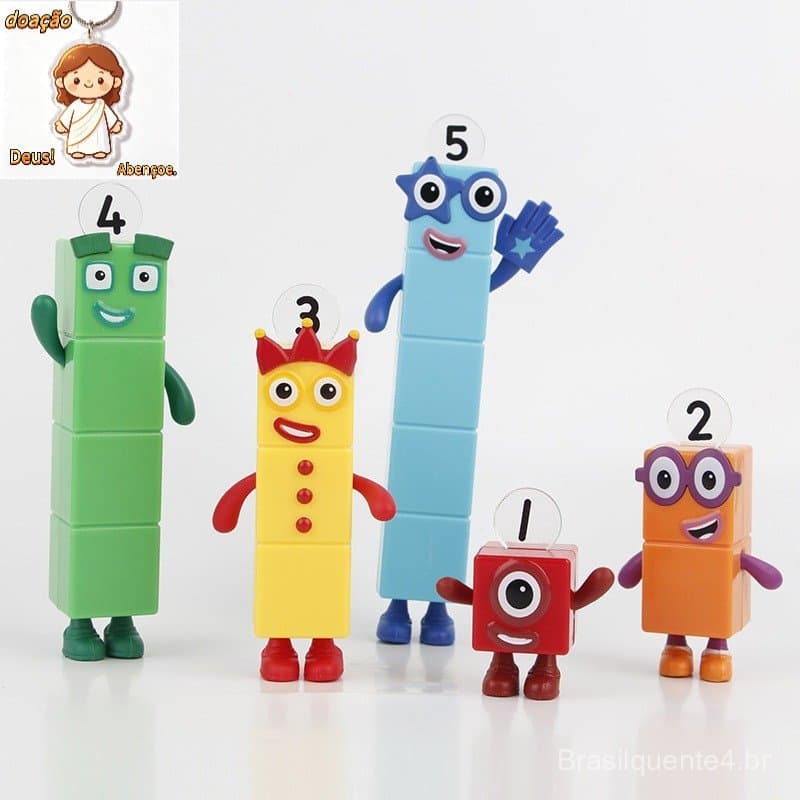 5/Set Numberblocks blocos de construção Números criativos Tijolos de matemática personagens engraçados Crianças Educação
