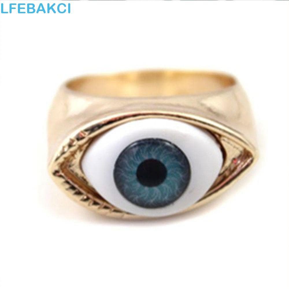 Para Homens E Mulheres Anéis Góticos De Olho Retrô Marrom Azul Cor Punk Novas Joias