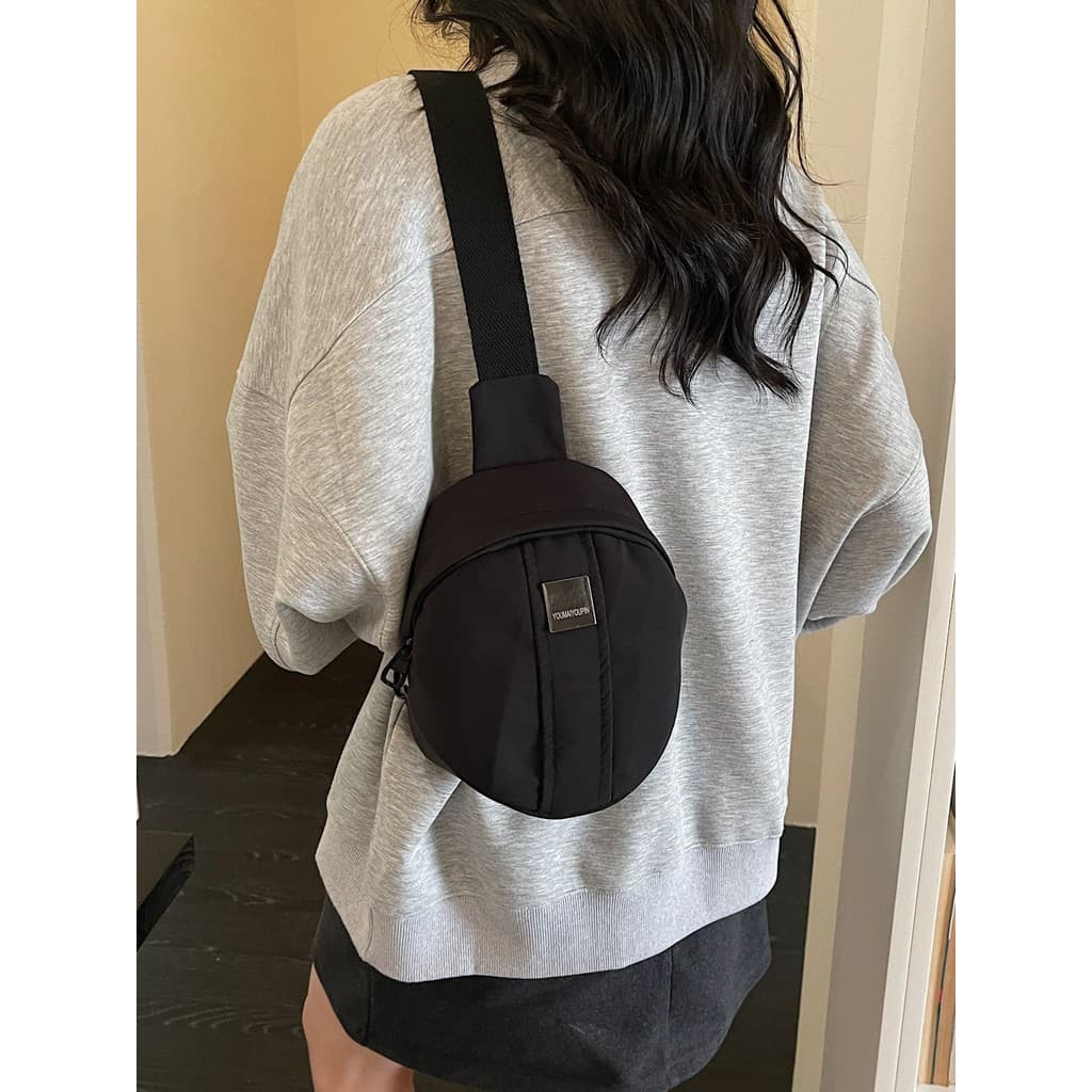 Bolsa estilo Casual feminina, bolsa de peito preta, leve, simples, transversal, bolsa para celular, influenciador, mesmo
