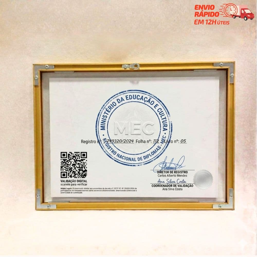 Quadro para Certificado A4 21x30 cm Alumínio Moldura para Certificado Porta Certificado de Parede Porta Retrato