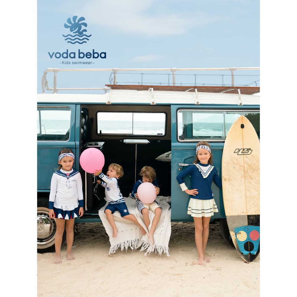 Voda Beba Maiô infantil para meninas com saia, maiô dividido para meninos, irmãs, protetor solar de manga comprida, roup