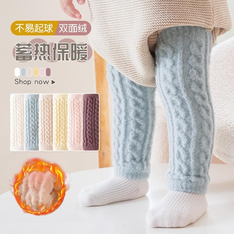 Joelheiras para bebês outono inverno forro de lã engrossado tubo longo Leggings meias bebê recém-nascido rastejando fral