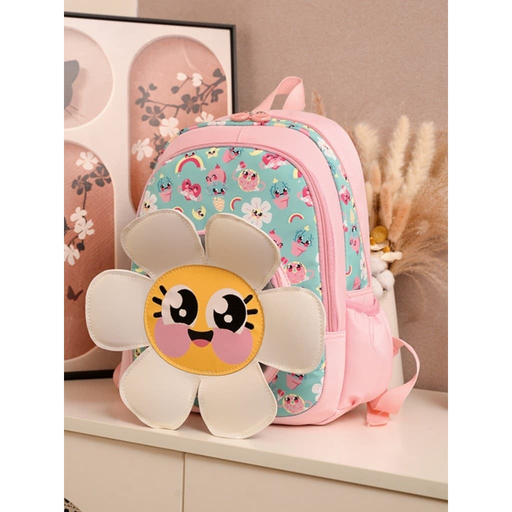 Novo estilo mochila escolar infantil estudantes do ensino fundamental girassol 3-6 anos de idade jardim de infância boni