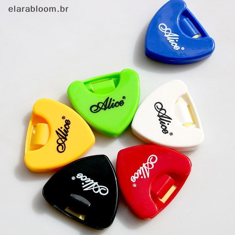 Guitar Pi Holder Plástico Plectrum Case Mediador Armazenamento Autoadesivo