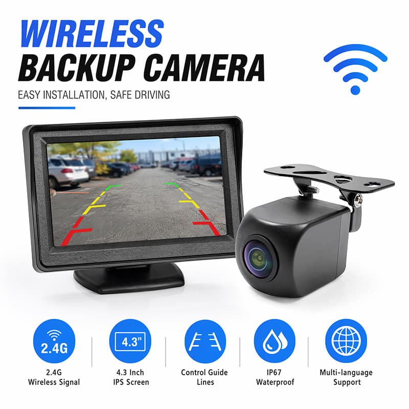 Carro Tela De 4.3 Polegadas digital Sem Fio monitor De HD Visão Noturna Traseira Câmera De Imagem Reversa Está Livre De