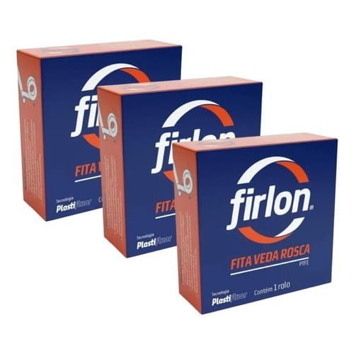 Kit 3 Fita Veda Rosca 12mm X 10 Metros Firlon Branco