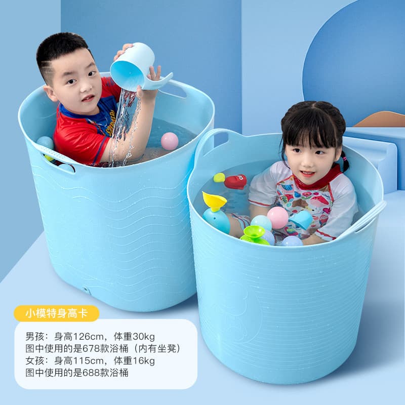 Banheira portátil espessada para bebês e crianças, banheira de plástico para bebês, banheira de corpo inteiro aumentada