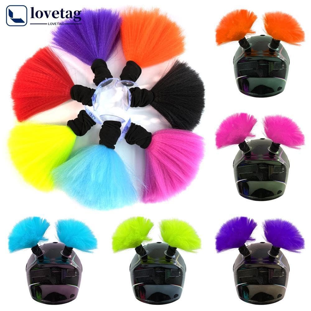 LOVETAG 2 Pçs Capacete Decoração Tranças Motrocycle Acessórios De Pelúcia Trança Para Motocicleta Bicicleta Remendos De