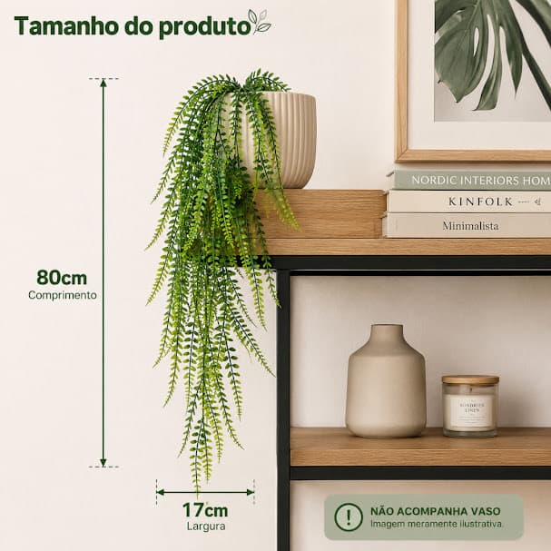 Planta pendente samambaia artificial realista samambaia artificial decoracao flor pendente