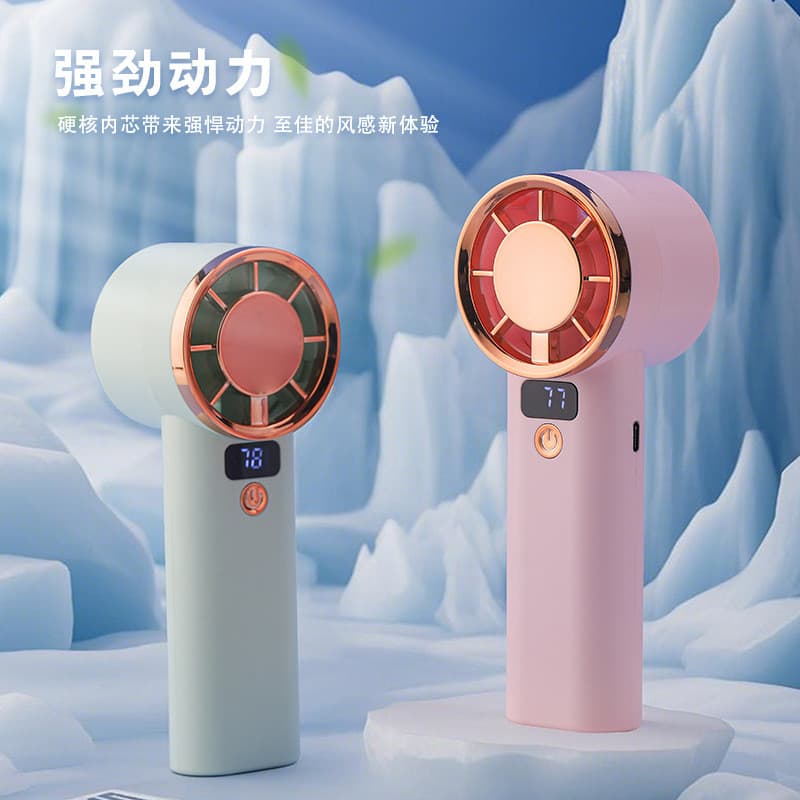 Novo mini ventilador portátil com cinco velocidades, bateria de longa duração, alimentação USB, resfriamento por semicon