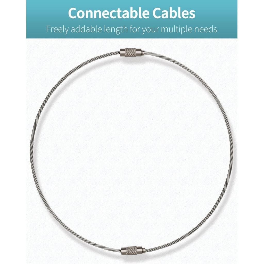 Pawfly Chaveiro de Cabo de Aço Inoxidável de 6 Polegadas com Argola Grande para Chaves, Ideal para Caminhadas ao Ar Livr