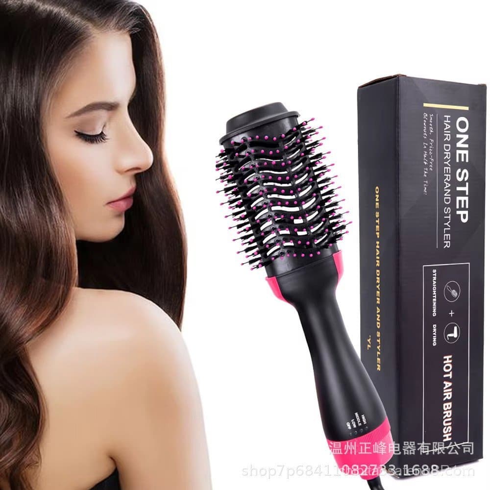 Escova de Ar Quente 3 em 1 Multifuncional com Íons Negativos, Secador de Cabelo, Modelador de Cachos, Alisador de Cabelo