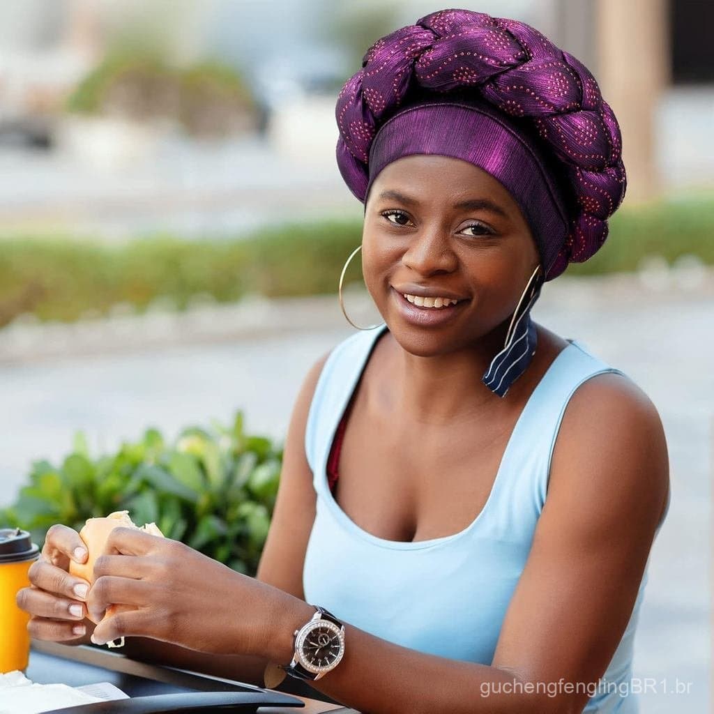 6 Peças de Turbantes para Mulheres Africanas, Gorros Pré-Amarrados, Turbantes Trançados, Lenços de Cabeça para Mulheres