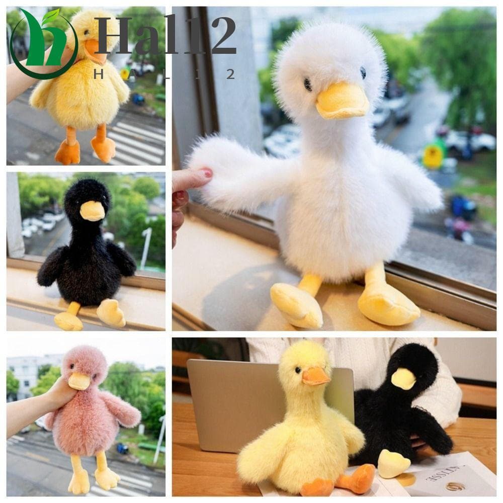 Pato de Pelúcia Amarelo HALB, Ganso Realista Dormindo com Cabelo Longo, Boneco de Simulação de Desenho Animado TALX