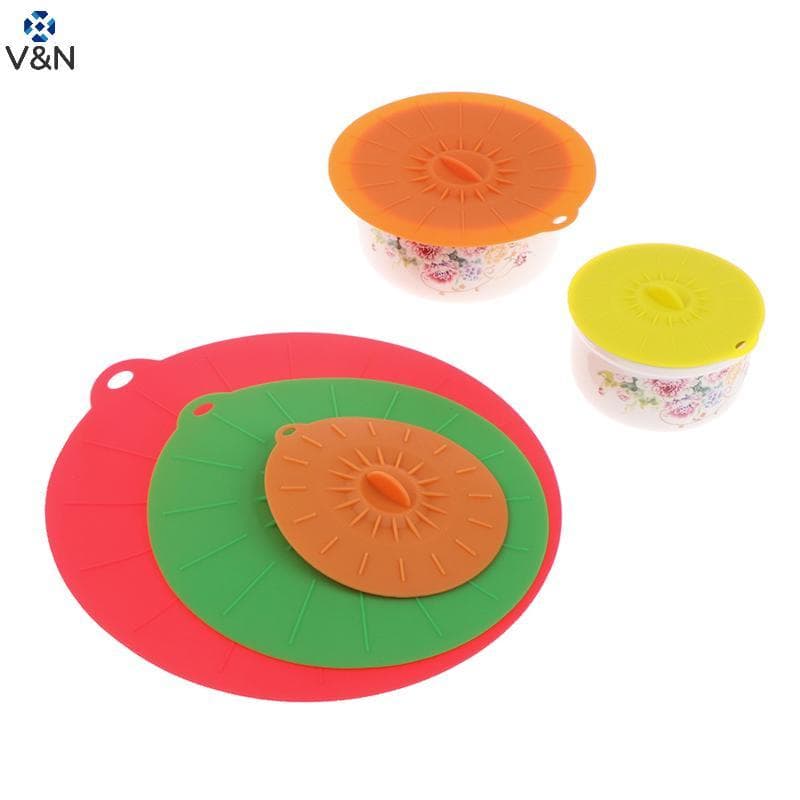 (V & N) Tampa De Silicone Para Tigela De Micro-Ondas , Panela , Reutilizável , Multifuncional , Utensílios De Cozinha ,