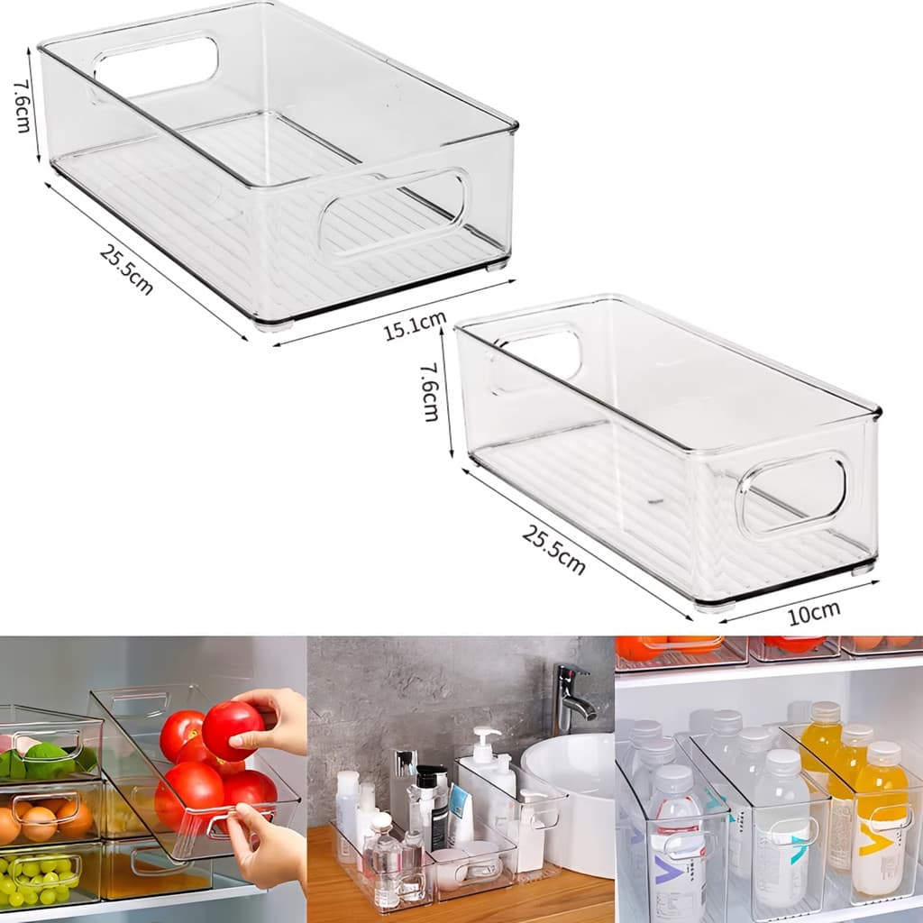 Plástico Mais Nítido Caixa Transparente Geladeira De Armazenamento Cosméticos Cozinha Acrílico Desktop Organizador