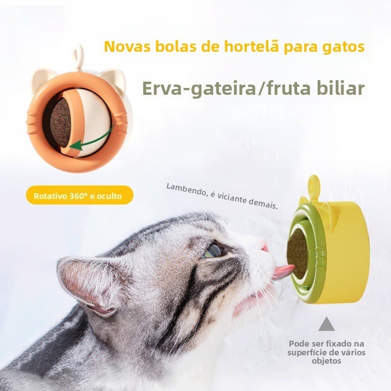 Gato Hortelã Prata Videira Fruta Bola Molar Brinquedo Auto Jogar Gatinho Lanche Suprimentos Para Animais De Estimação