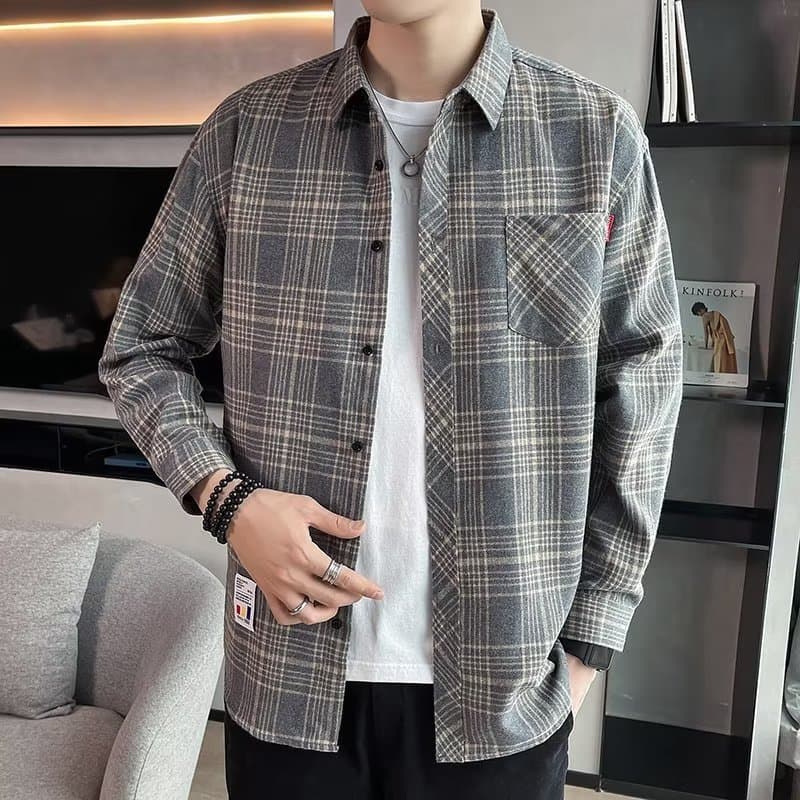 Camisa de manga comprida masculina nova jaqueta