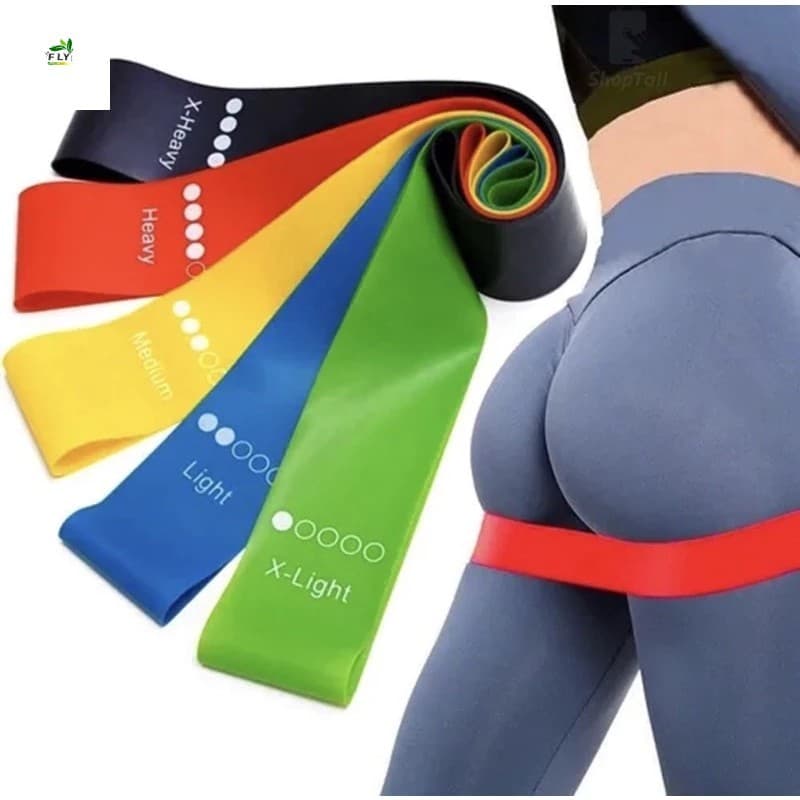 Conjunto De 5 Faixas Elásticas De Resistência-Treinamento De Treino De Ginástica Para Ioga , Pilates