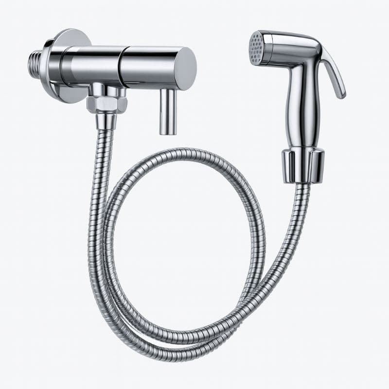 Ducha Higiênica Para Banheiro KIT COM REGISTRO ÚNICO Chuverinho Íntimo Resistente Cromada Aço Inox e Abs