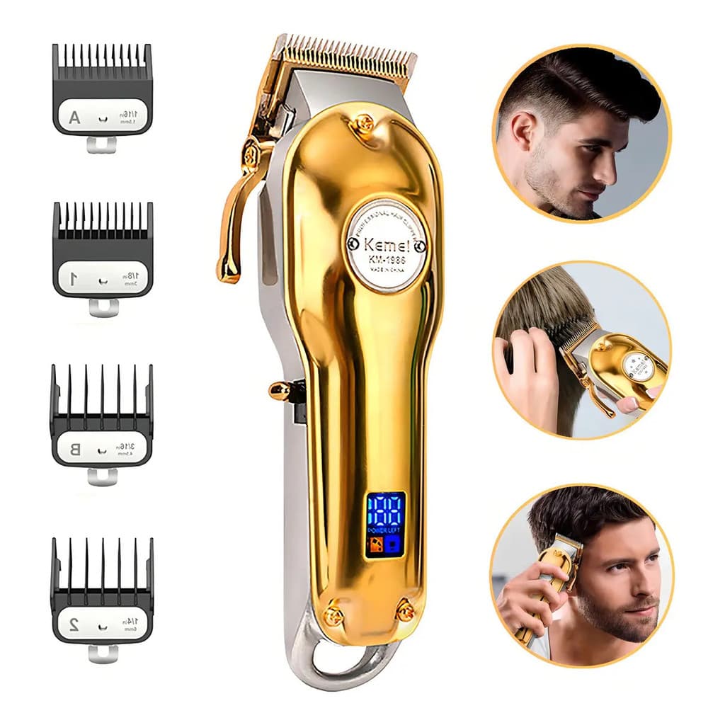 Máquina de Cortar Cabelo Sem Fio Kemei KM-1986
