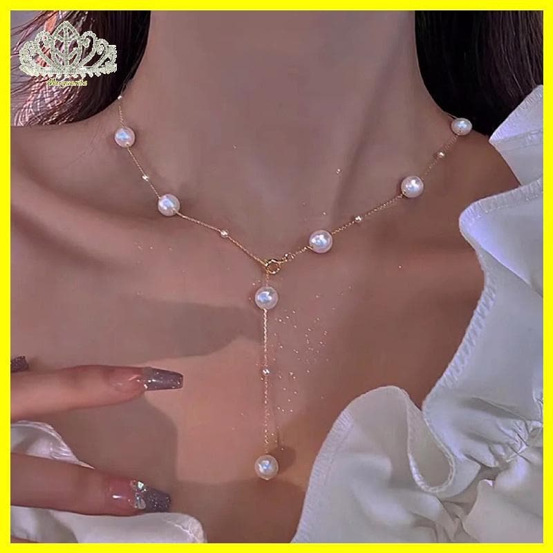 Margu Elegante Pérola Corda Gargantilha Moda Coreana sel Nelace Clavícula Corrente Para Mulheres Jóias Festa De Casament
