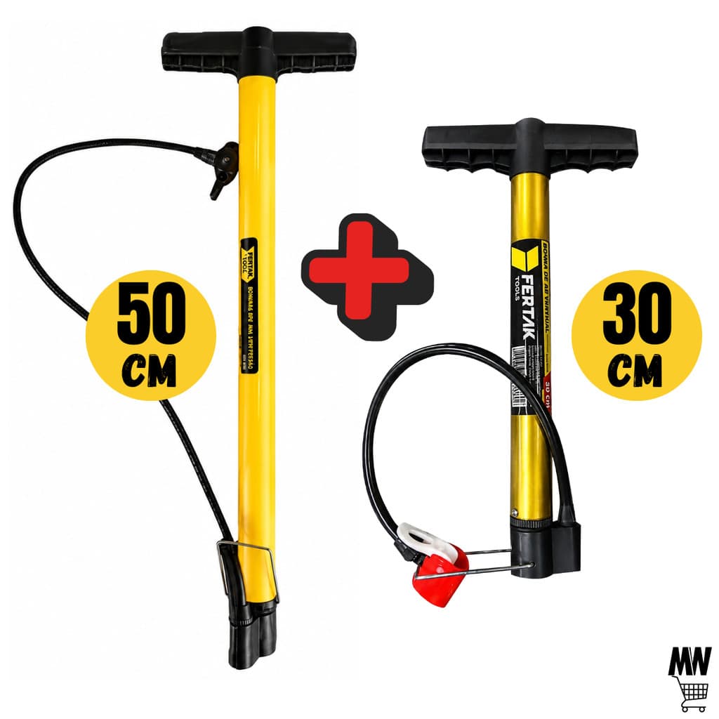 Bomba Para Encher Pneu De Carro Moto E Bike de 50Cm E 30cm