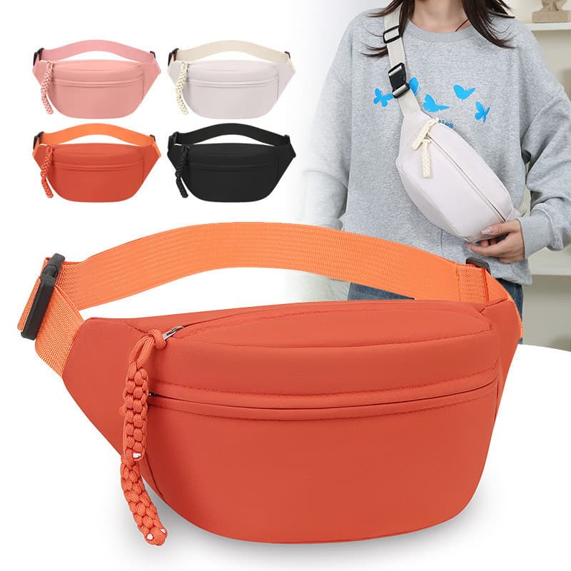 Casual simples saco de peito na moda moda esportes cintura saco das mulheres dos homens Commuter grande capacidade passe