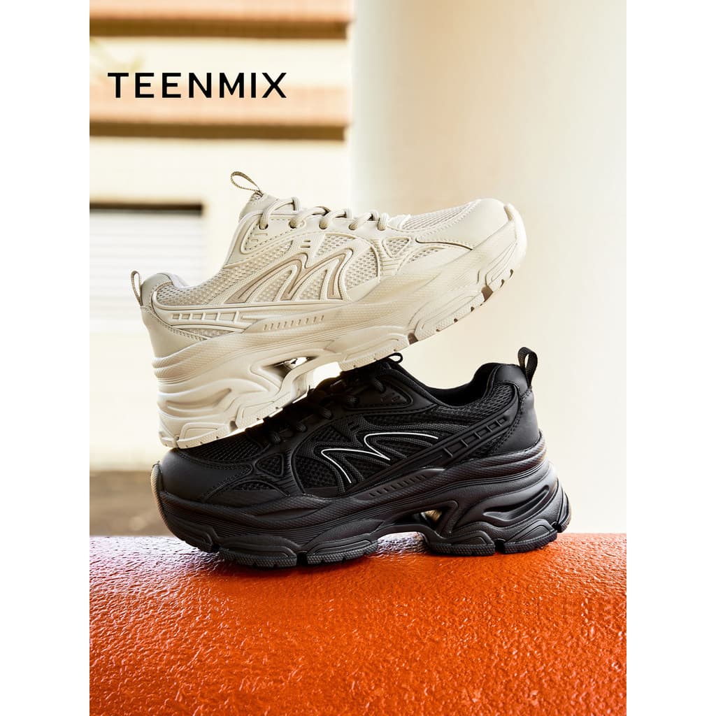 Tianmeiyi Retro de sola grossa aumentando pai sapatos esportivos femininos rendas sapatos casuais outono novo estilo BL3
