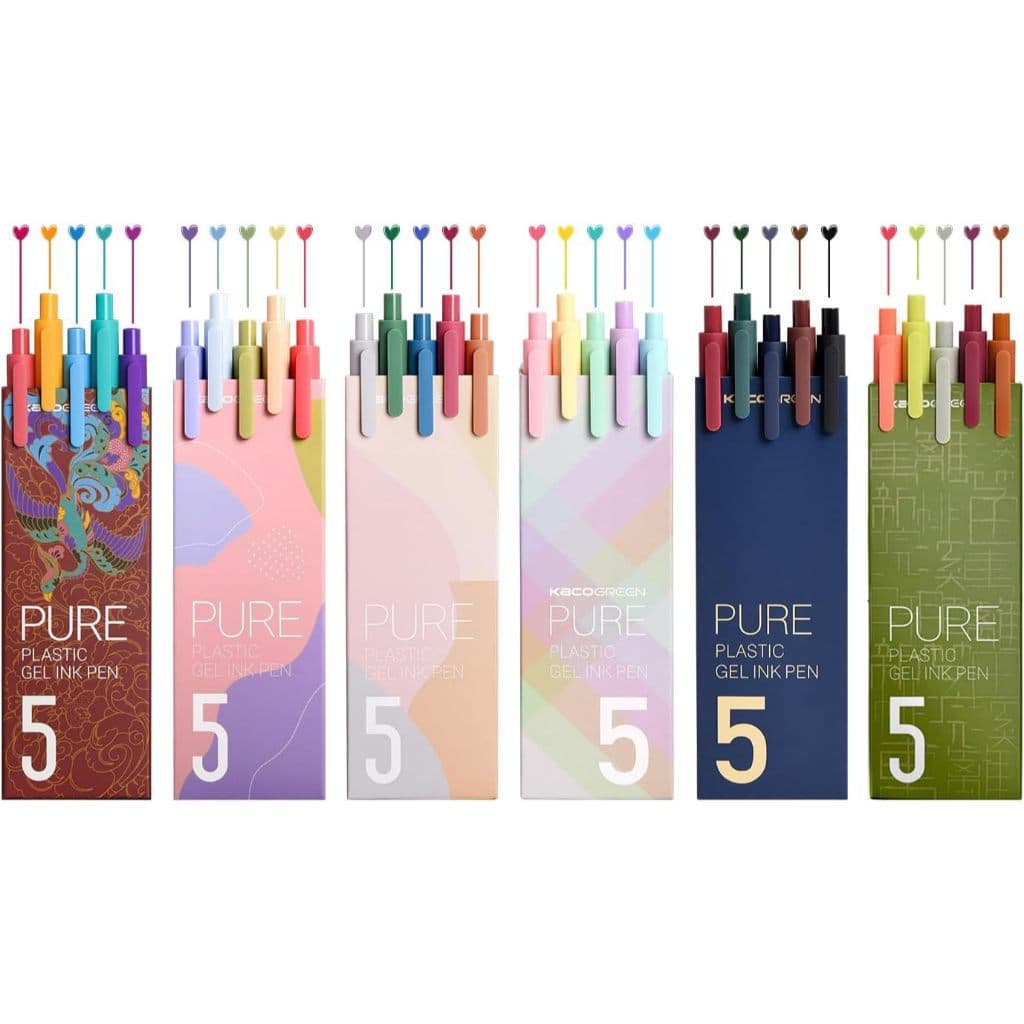 5 Canetas Gel de Cores Misturadas Morandi, Material Escolar para Estudantes 4PUY