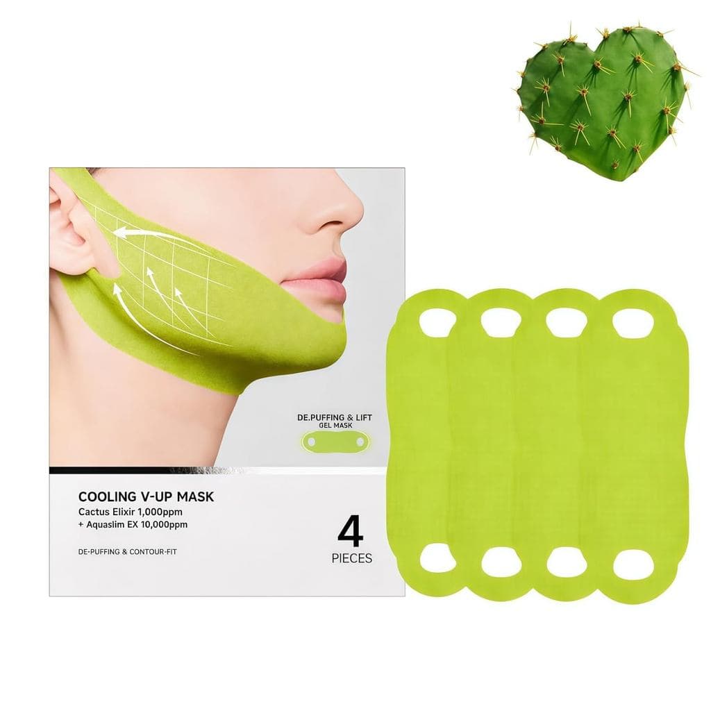 Máscara de lifting facial em V Cactox – Máscara de lifting facial em formato de V para firmeza da linha do maxilar, redu