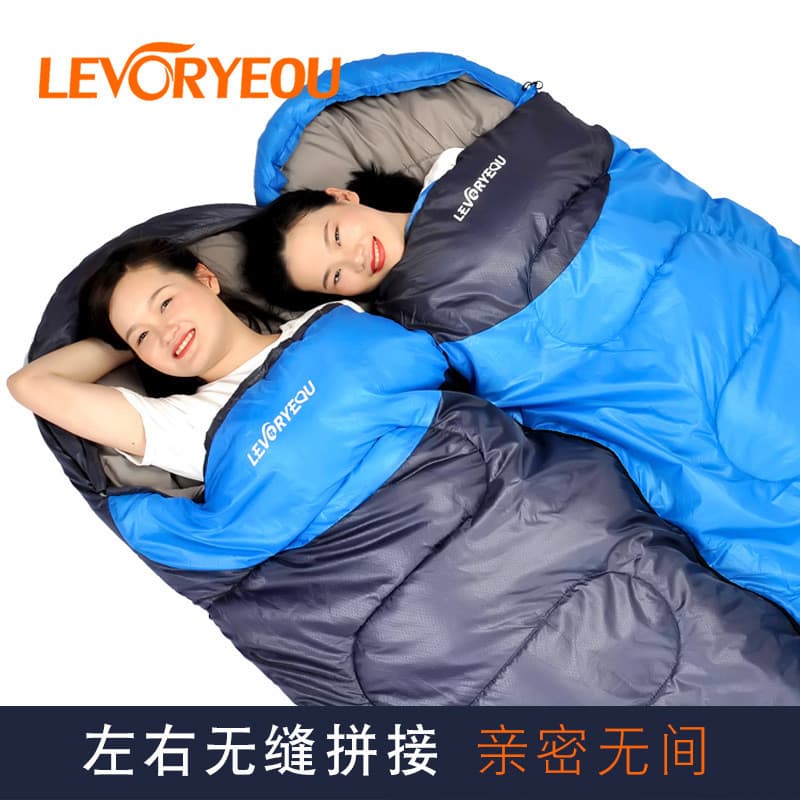 Saco de dormir para adultos para acampamento ao ar livre no inverno, espesso e quente, preenchido com plumas, à prova de